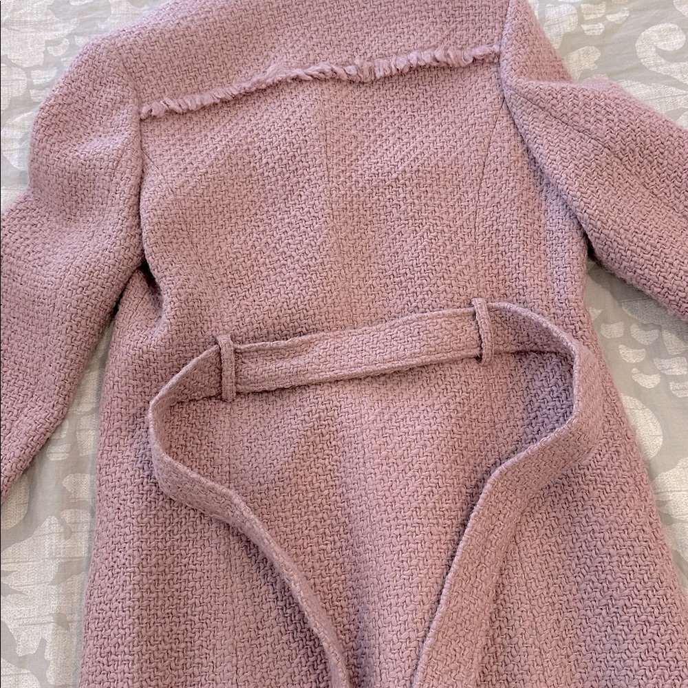 Women's Karl Lagerfeld Pink Tweed Coat - Picture 6 of 7